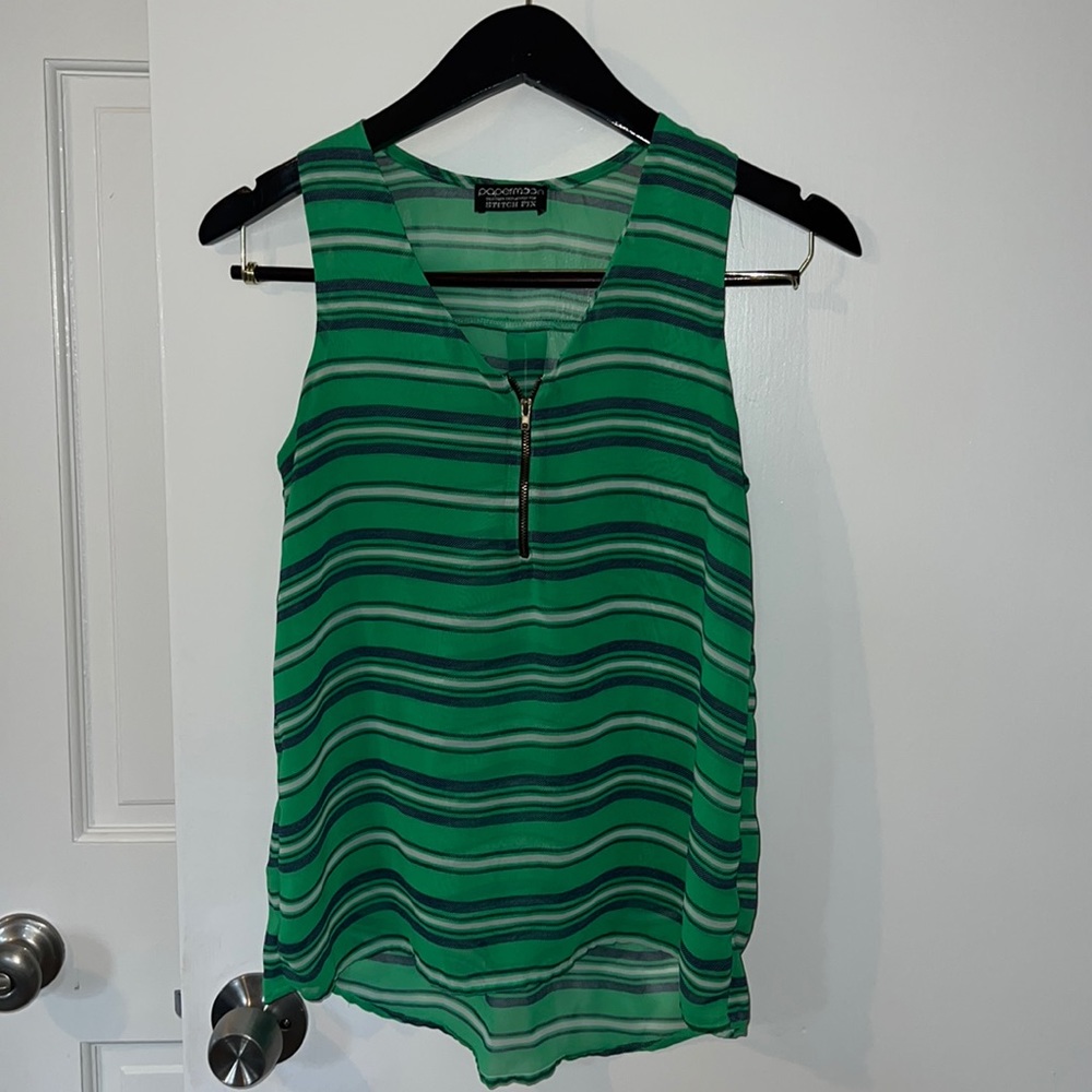 Papermoon for Stitch Fix zipper front sleeveless blouse